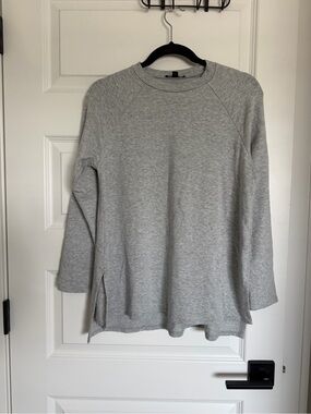 Eileen Fisher Heather Gray Crewneck Top